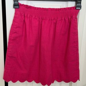 J Crew bright pink skirt with scalloped edge. Size S
